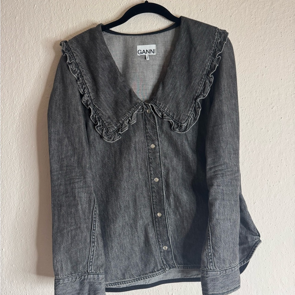 GANNI Designer Gray Denim Women's Jacket